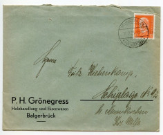 Germany 1933 Cover; Bruchmühlen (Kr. Herford) - P.H. Grönegress, Holzhandlung Und Eisenwaren;12pf. President Hindenburg - Briefe U. Dokumente