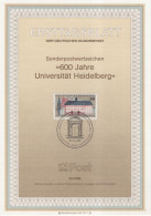 Germany Deutschland 1986-22 600th Annv Of Universitat Heidelberg University, Canceled In Bonn - 1981-1990