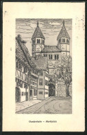 Künstler-AK Gandersheim, Blick Vom Marktplatz Zur Kirche  - Bad Gandersheim