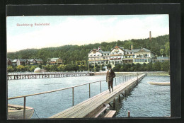 AK Skodsborg, Auf Dem Steg Vor Dem Badehotel  - Danimarca