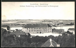 AK Sonderburg, Schloss Mit Schlachtfeld Im Hintergrund Aus Der Vogelschau  - Danemark