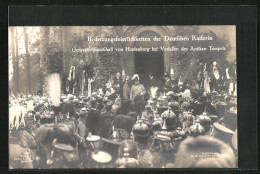 AK Beisetzungsfeierlichkeiten Der Kaiserin Auguste Victoria - Von Hindenburg Bei Verlassen Des Antiken Tempels  - Familias Reales