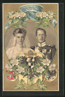 Präge-AK Erinnerung An Hochzeit Von Kronprinz Wilhelm Von Preussen 1905  - Familles Royales