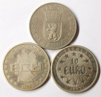 3 Stück Medaillen UNC 2 X ECU 1 X Brandenburger TOR Jeweils Ø 40 Mm GELEGENHEIT - Zonder Classificatie