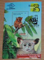 INDONESIA 1999, Stamp Exhibition, Monkeys, Animals, Fauna, Mi #B144, Souvenir Sheet, MNH** - Apen