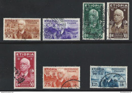 1936 ETIOPIA, N .1/7 , SERIE USATA , Vittorio Emanuele III , Francobolli Usati - Ethiopië
