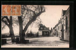 CPA Vouvray, Place Sadi-Carnot Et Rue Du Commerce  - Vouvray