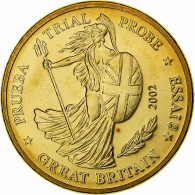 Grande-Bretagne, 10 Euro Cent, Fantasy Euro Patterns, Essai-Trial, 2002, Laiton - Privatentwürfe