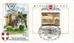 ÖSTERREICH BLOCK 5 FDC WIPA 1981 HELDENPLATZ WIEN - Blocs & Feuillets