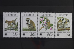 St. Kitts 184-187 Postfrisch Affen #WR719 - St.Kitts Und Nevis ( 1983-...)