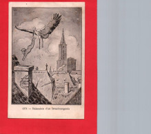 18720 STRASBOURG  Naissance D'un Strasbourgeois  ( Cigogne, Bébé)    (2 Scans ) 67 - Strasbourg