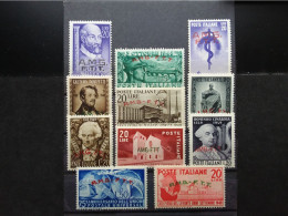 TRIESTE A - 11 Valori Anni '48/'49 - Nuovi ** (alcuni Leggeri Ingiallimenti) + Spese Postali - Mint/hinged