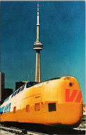 Via Rail Turbo Train Toronto Ontario CN Tower Unused Postcard Z2 - Toronto