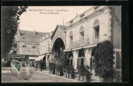 CPA Richelieu, Les Halles, Place Du Marché  - La Riche