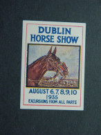 Vignette Poster Stamp Dublin Horse Show Ireland 1935 - Paarden