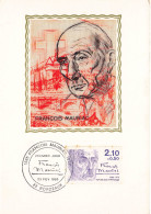 Carte Maximum-François Mauriac-Oblitération Bordeaux En 1985    L2886 - Timbres (représentations)