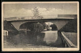 AK Alt-Ruppin, Flusspartie Mit Dampfer Und Brücke  - Brueck