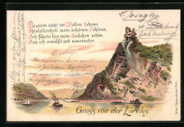 AK Loreley Mit Harfe Auf Felsen  - Fairy Tales, Popular Stories & Legends