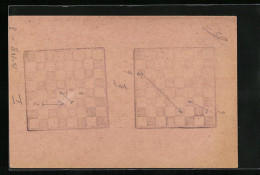 AK Fernschach, Aufgemalte Züge Auf Schachbrett  - Chess