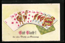 AK Gut Blatt!, Kartenspiel, Geburtstagsgruss  - Carte Da Gioco