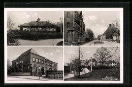 AK Zirndorf, Bahnhofstrasse Mit Knabenschule, Mädchenschule, Turnhalle  - Zirndorf