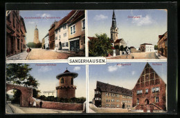 AK Sangerhausen, Rathaus, Ulrichplatz, Husarenpförtchen  - Sangerhausen