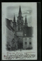 Mondschein-AK Ansbach, Ansicht Der Pet. Gumbertus-Kirche  - Ansbach