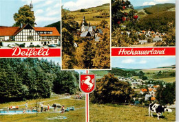 73942893 Deifeld_Medebach Gasthof Oberreuter Kirche Park Wassertreten Panorama - Autres & Non Classés