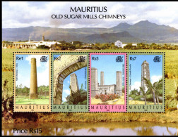 Mauritius 1999 Old Sugar Mill Chimneys Unmounted Mint Souvenir Sheet - Mauricio (1968-...)