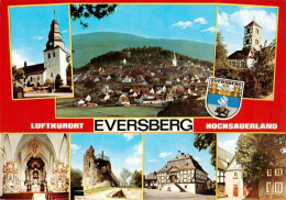 73942826 Eversberg_Meschede Kirchen Inneres Panorama Turmruine Rathaus - Autres & Non Classés