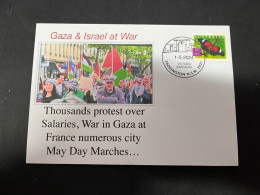 3-5-2024 (4 Z 2) GAZA War - Thousand Protest In French City First Of May Marchs For Salaries And War In Gaza - Militares
