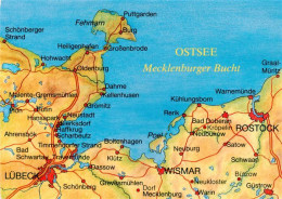 73942632 Mecklenburg_Region Mecklenburger Bucht Gebietskarte Mit Luebeck Wismar  - Schwerin