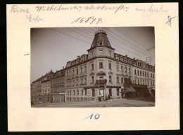 Fotografie Brück & Sohn Meissen, Ansicht Riesa, Eckhaus An Der Wilhelmstrasse Mit Ladengeschäft  - Orte