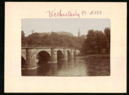 Fotografie Brück & Sohn Meissen, Ansicht Wechselburg, Schloss & Muldenbrücke  - Lieux