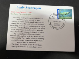 3-5-2023 (4 Z 1)  Leafy Seadragon Info Cover (aka Hippocante) (with Platypus Stamp) - Storia Postale