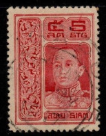 Thailand Cat 168 1917 Rama VI 2nd Series,5 Sat Red, Used - Thaïlande