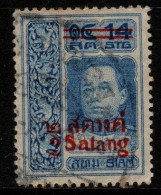 Thailand Cat 159 1912 King Vajiravudh,  Provisional Issue 2 Sat Ultamarine,used - Thailand