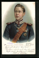 Lithographie Kronprinz Wilhelm Von Preussen Im Kindesalter In Anmutiger Uniform  - Royal Families