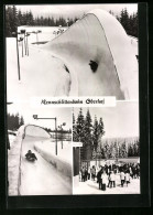 AK Oberhof / Thüringen, Rennschlittenbahn, Mehrfachansicht  - Oberhof