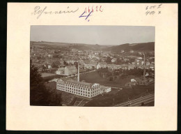 Fotografie Brück & Sohn Meissen, Ansicht Rosswein, Fabrikgebäude Neben Der Eisenbahntrasse  - Orte