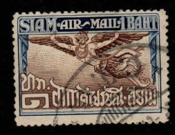 Thailand Cat 237 1925 Airmail 1st Issue ,1B Blue-brown Used - Thaïlande