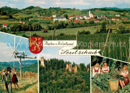 73626121 Leutschach Panorama Windrad Burgruine Schmirenberg Weinlese Hopfenernte - Sonstige & Ohne Zuordnung