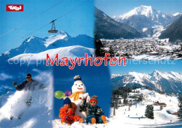 73626116 Mayrhofen Zillertal Panorama Seilbahn Schneemann Skipiste Mayrhofen Zil - Autres & Non Classés