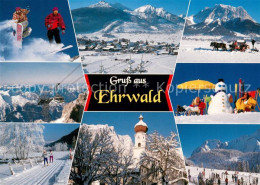 73626021 Ehrwald Tirol Winterpanorama Pferdeschlitten Langlaufloipe Kirche Skipi - Otros & Sin Clasificación