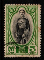 Thailand Cat 256 1928 Rama VII ,King Prajadhipok, 3B Green-black, Used - Thaïlande