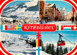 73625979 Kitzbuehel Tirol Panorama Hauptstrasse Skipiste Seilbahn Kitzbuehel Tir - Autres & Non Classés