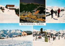 73625978 Kitzbuehel Tirol Bergrestaurant Hahnenkamm Nachtansicht Skizirkus Bergs - Other & Unclassified