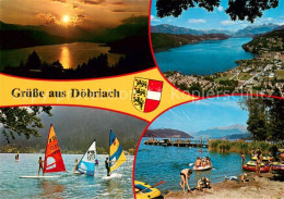 73625952 Doebriach Millstaettersee Sonnenuntergang Panorama Surfer Strandpartie  - Other & Unclassified