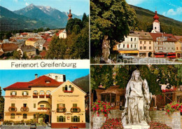 73625928 Greifenburg Panorama Drautaler Hof Teilansicht Statue Greifenburg - Other & Unclassified