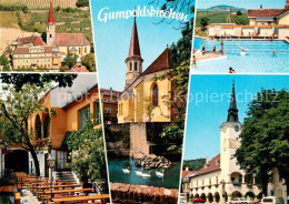 73625926 Gumpoldskirchen Niederoesterreich Kirche Schwimmbad Schwanenteich Gumpo - Autres & Non Classés